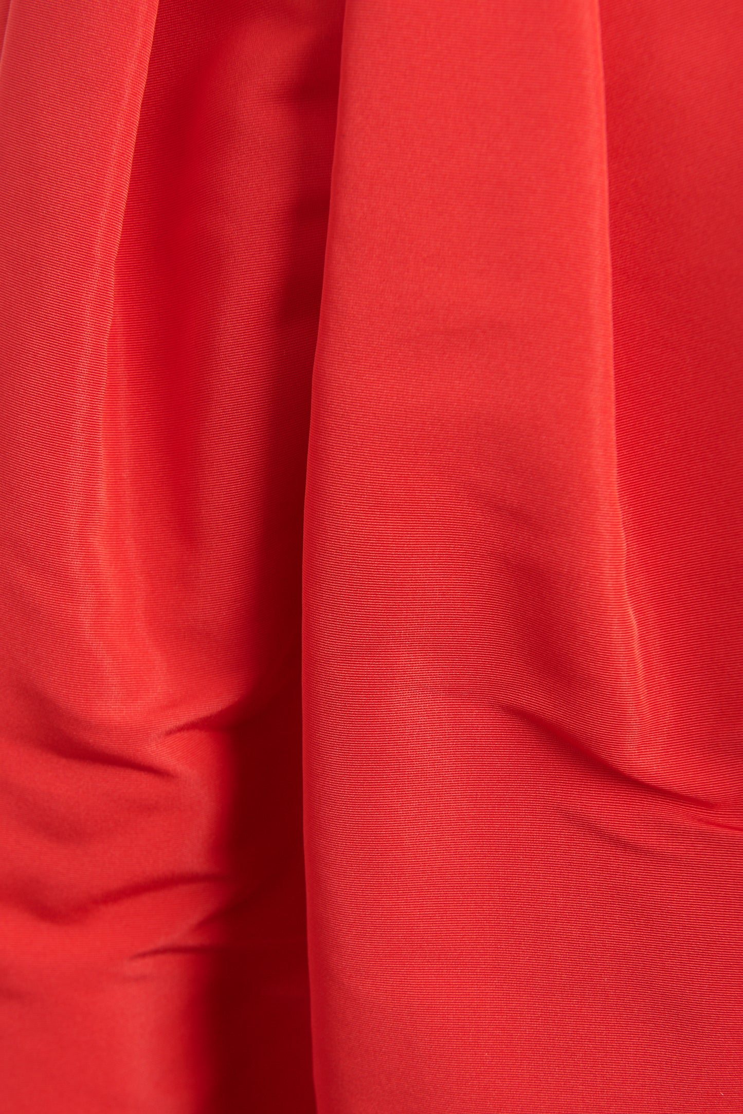 Red Taffeta Pleated Preowned Skirt