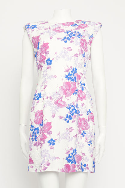 Floral Jacquard Preowned Mini Dress