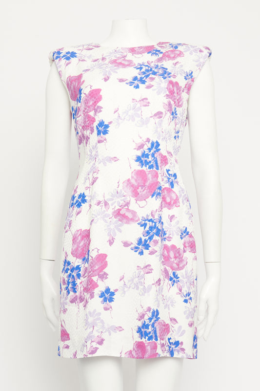 Floral Jacquard Preowned Mini Dress