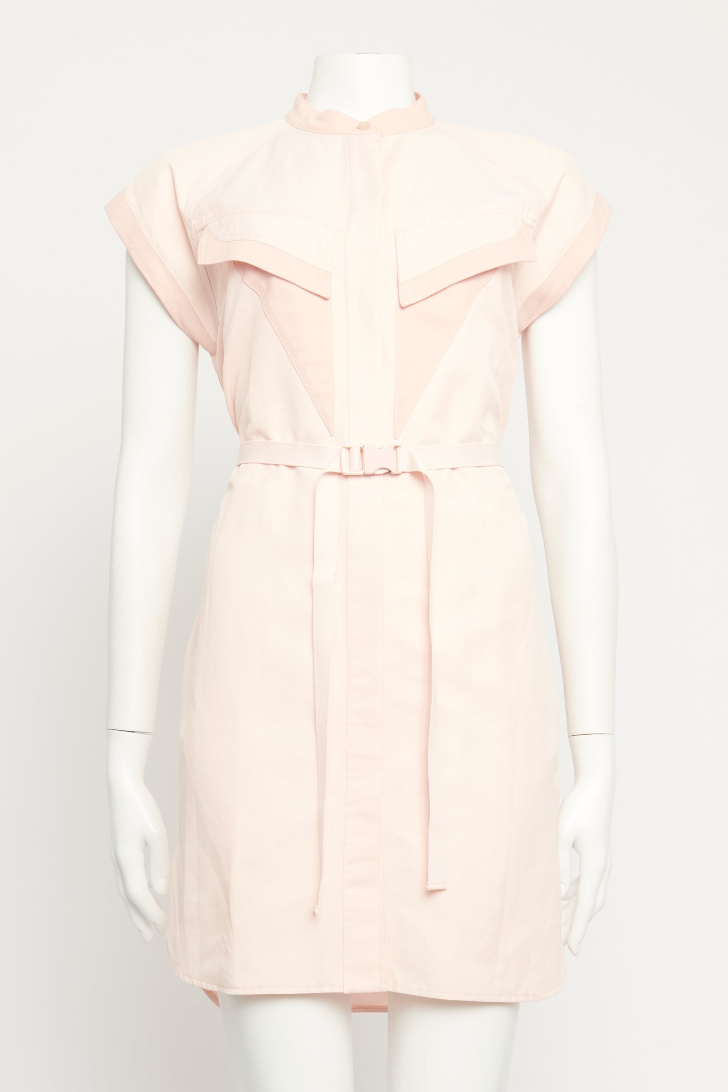 Pink Cotton Preowned Shirt Dress