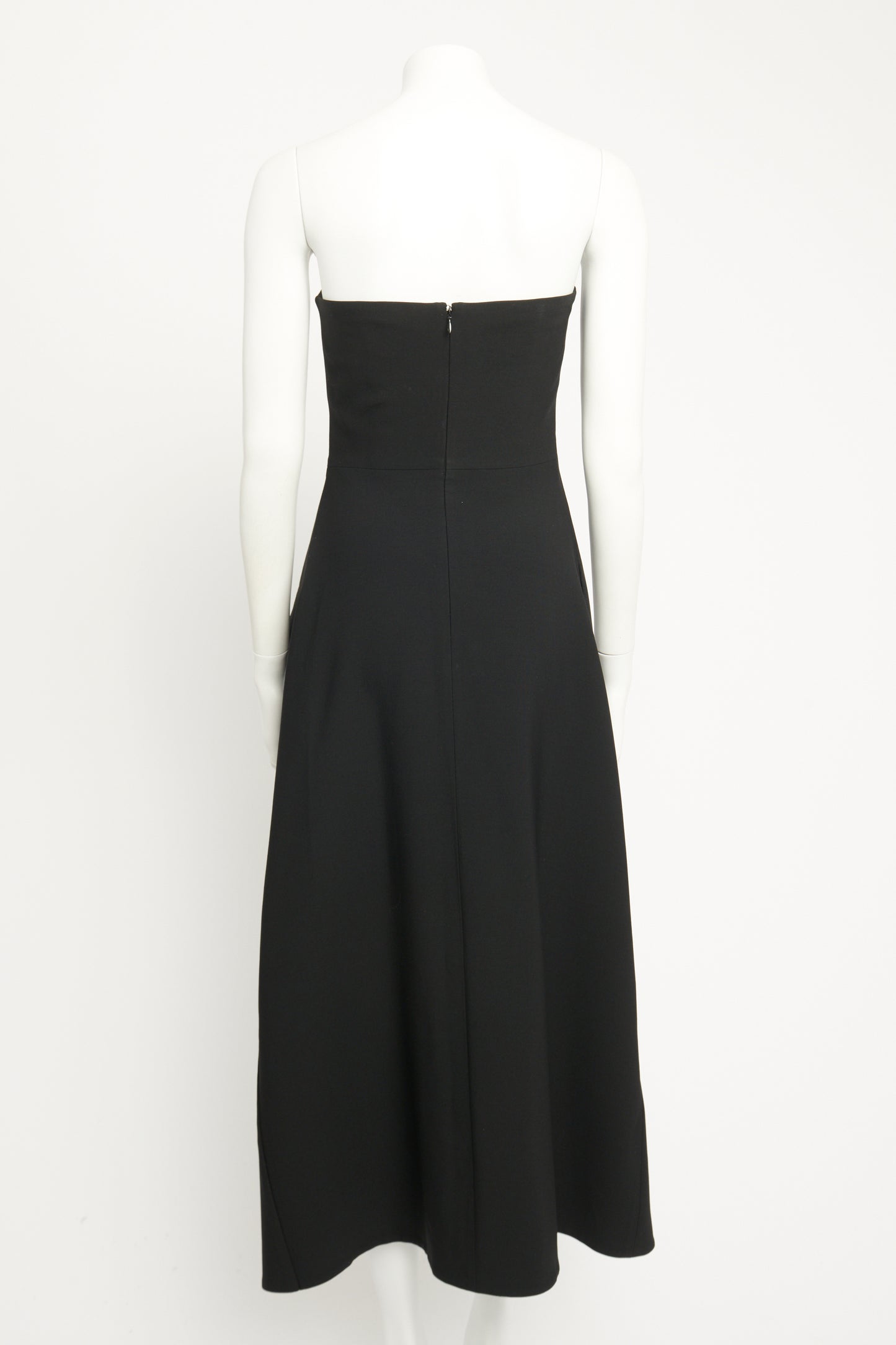 Black Crepe Strapless Prewoned Dress