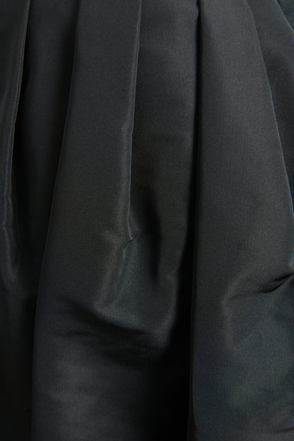 Black Taffeta Pleated Preowned Skirt