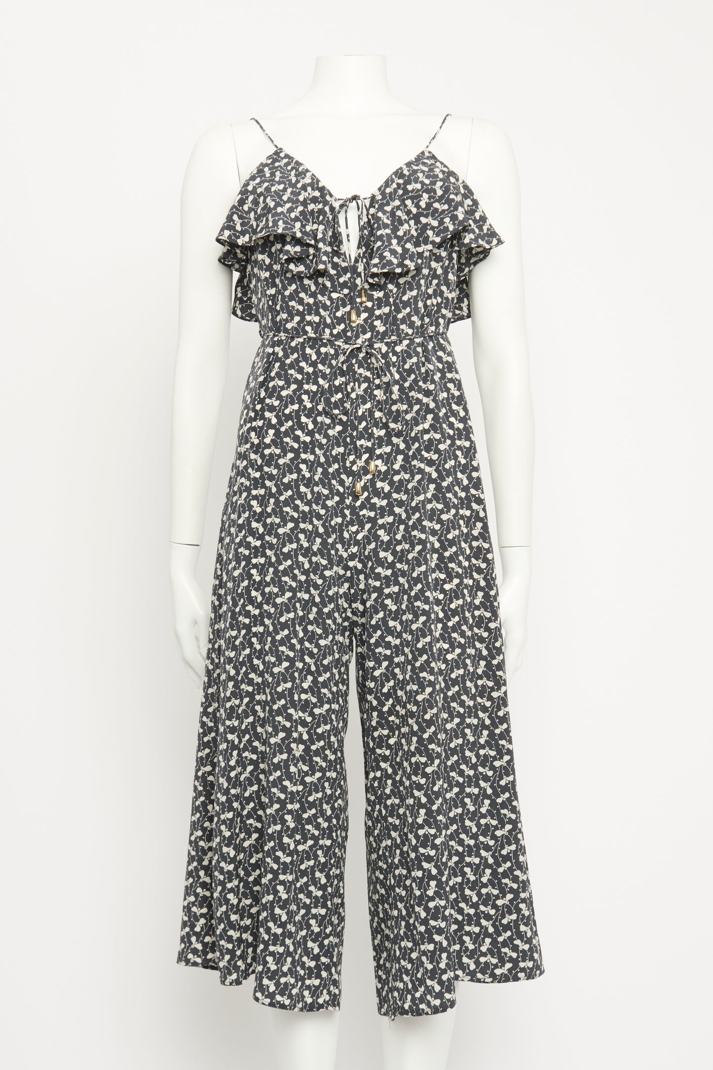 Grey Silk Petite Preowned Jumpsuit