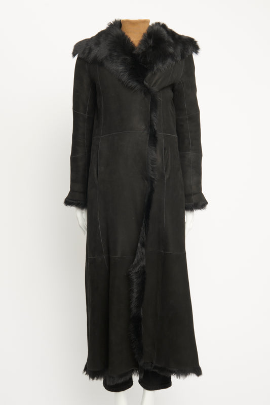 Black Shearling Anastasia Preowned Coat