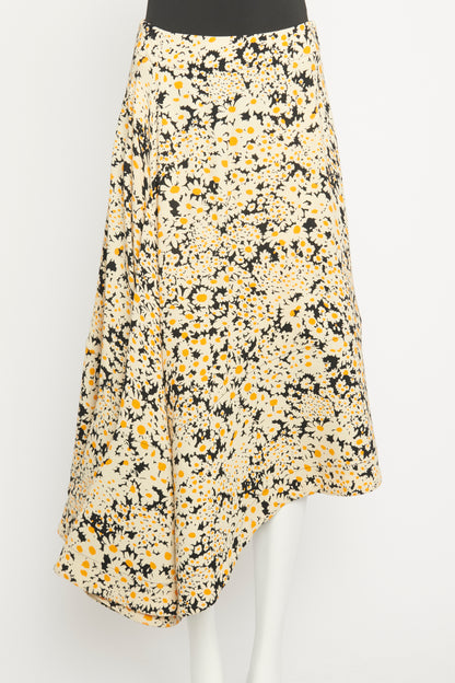 2015 Runway Asymmetrical Daisy Print Preowned Skirt