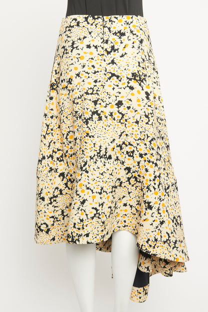 2015 Runway Asymmetrical Daisy Print Preowned Skirt