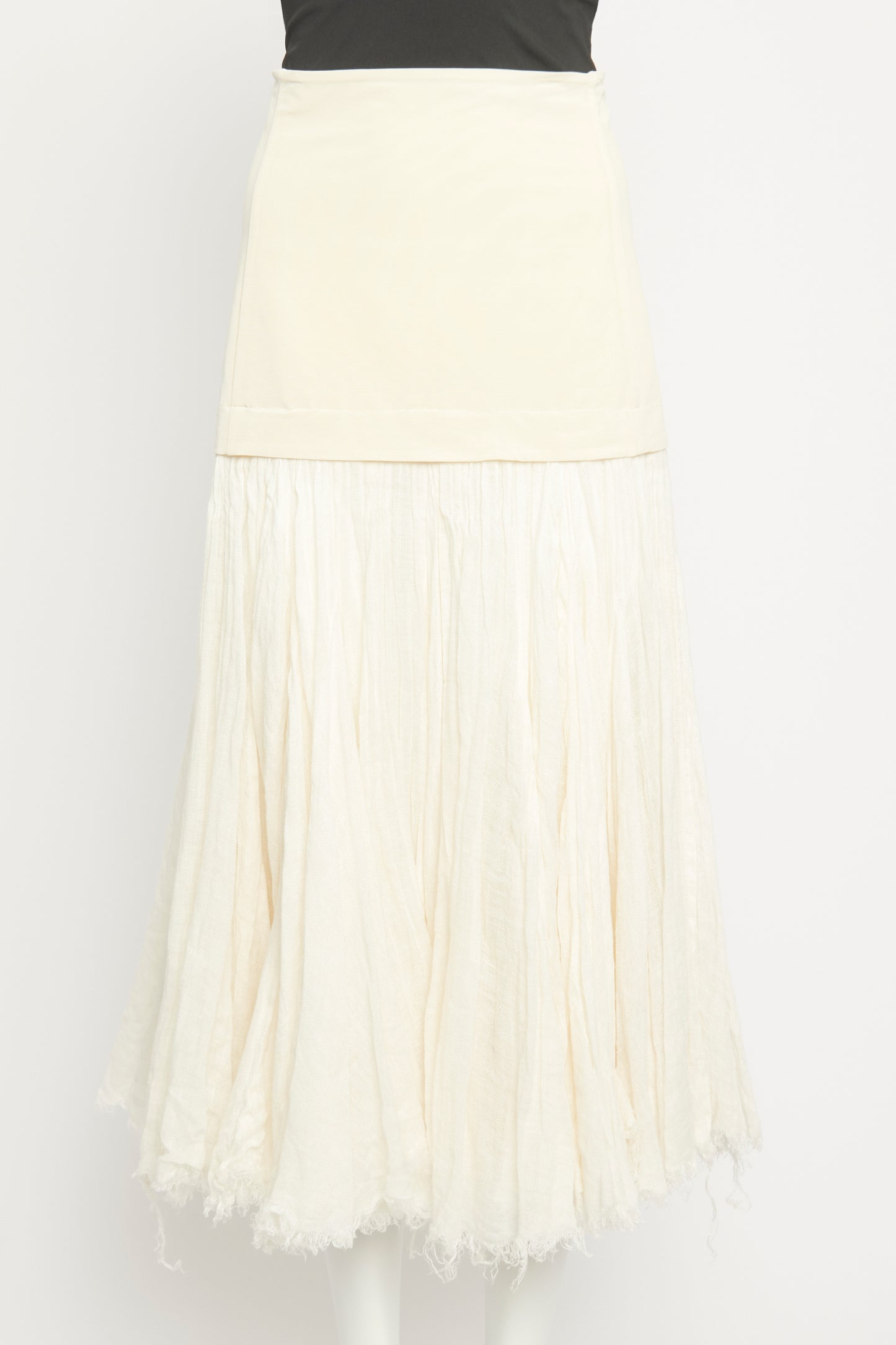 2014 Runway Phoebe Philo Pleated Linen Preowned Skirt