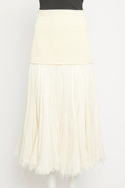 2014 Runway Phoebe Philo Pleated Linen Preowned Skirt