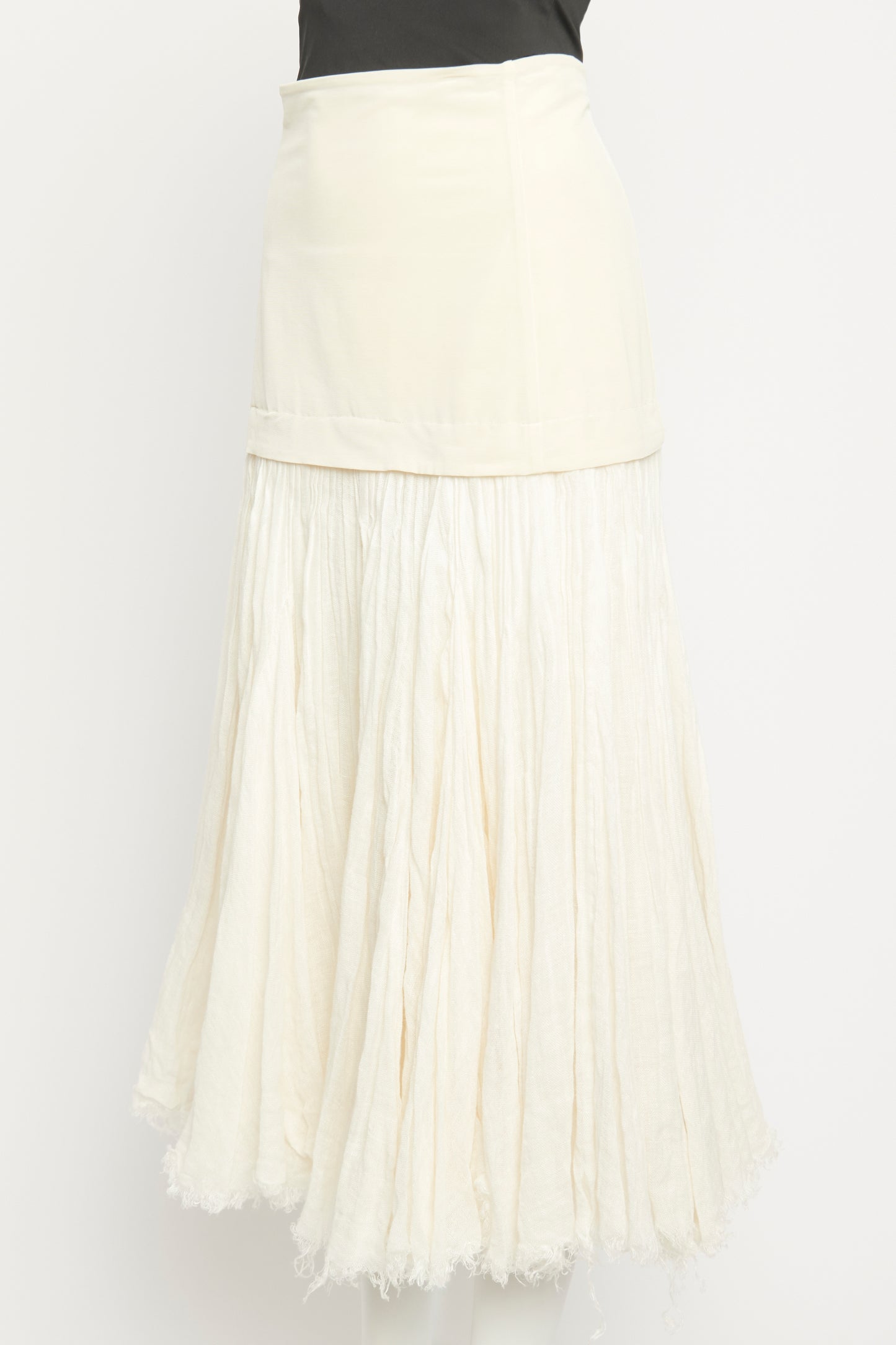 2014 Runway Phoebe Philo Pleated Linen Preowned Skirt