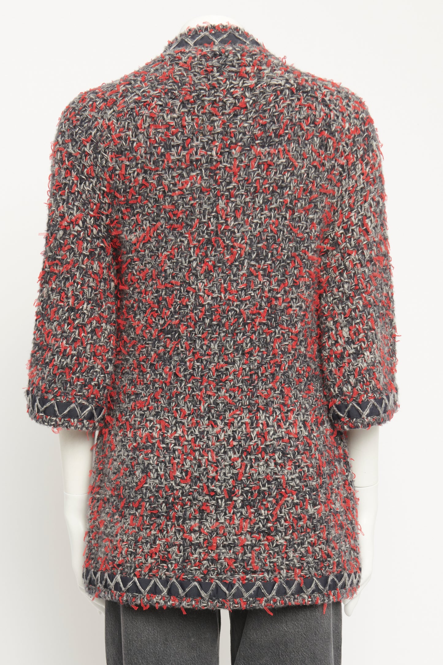 Cashmere Confetti Tweed Silk Detailed Preowned Knit Tunic