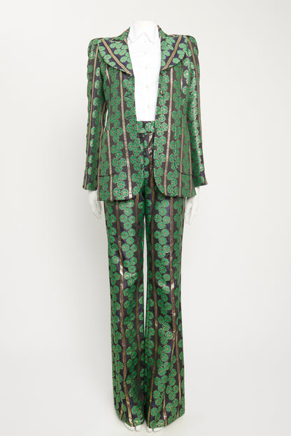 Charlatan Floral-jacquard Preowned Suit