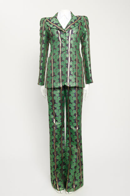 Charlatan Floral-jacquard Preowned Suit