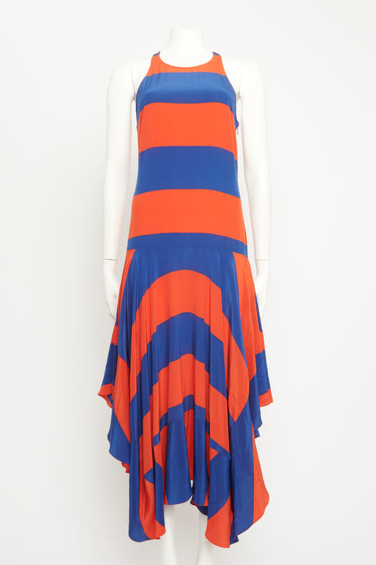 2015 Resort Silk Stripe Midi Preowned Dress