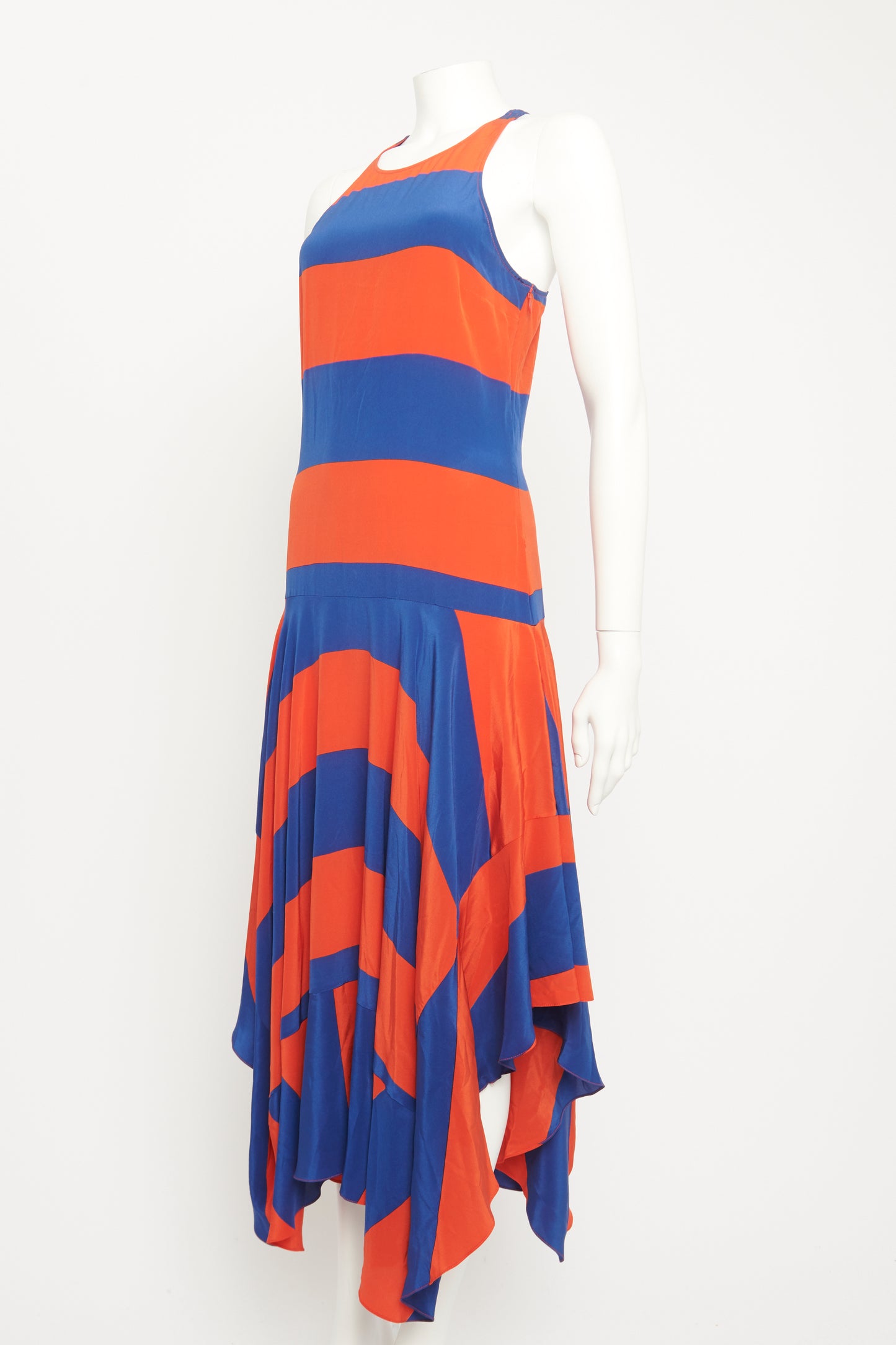 2015 Resort Silk Stripe Midi Preowned Dress