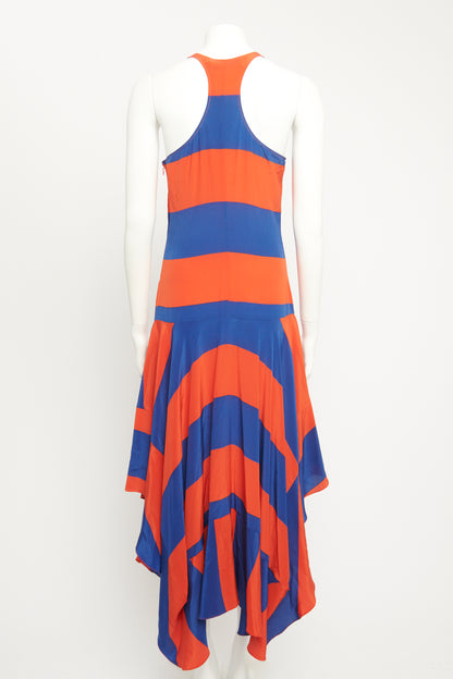 2015 Resort Silk Stripe Midi Preowned Dress