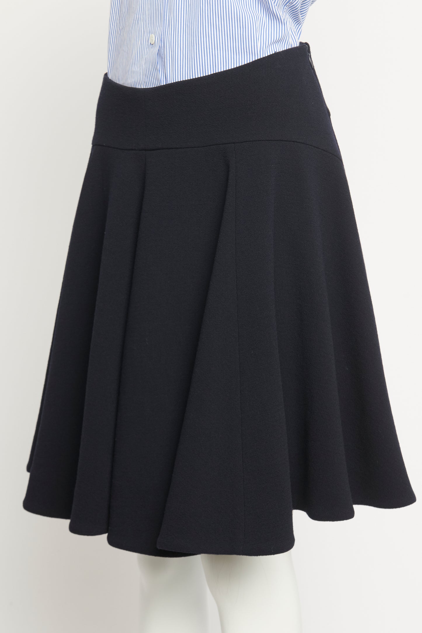 Wool Mid Thigh Preowned Skater Skirt