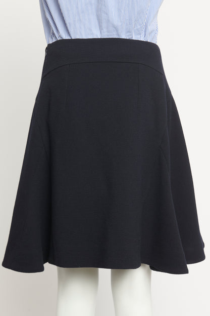 Wool Mid Thigh Preowned Skater Skirt