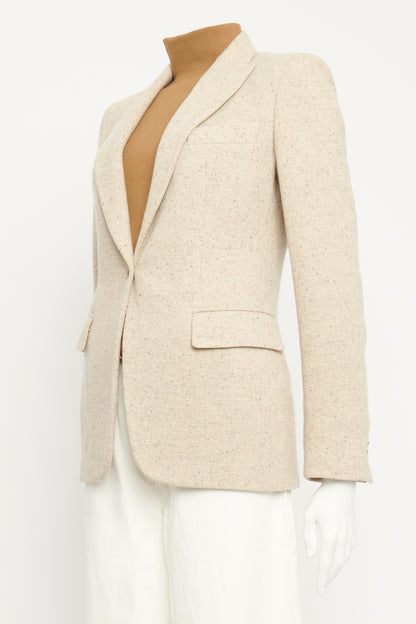 Beige Flecked Cashmere Preowned Blazer