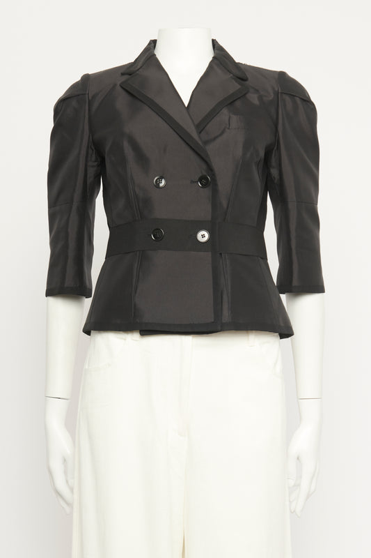 Black Silk Grosgrain Trim Preowned Jacket