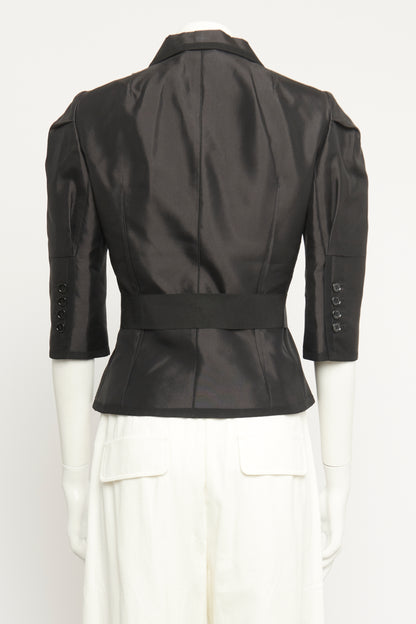 Black Silk Grosgrain Trim Preowned Jacket