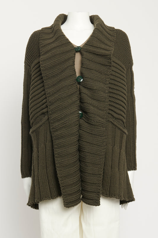 Wool Khaki Preowned Chunky Knit