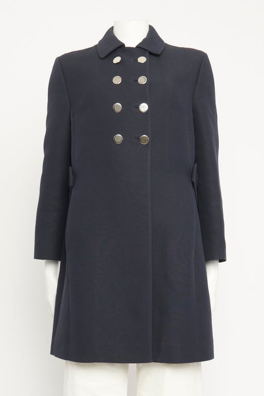 Navy Double Breasted Preowned Coat