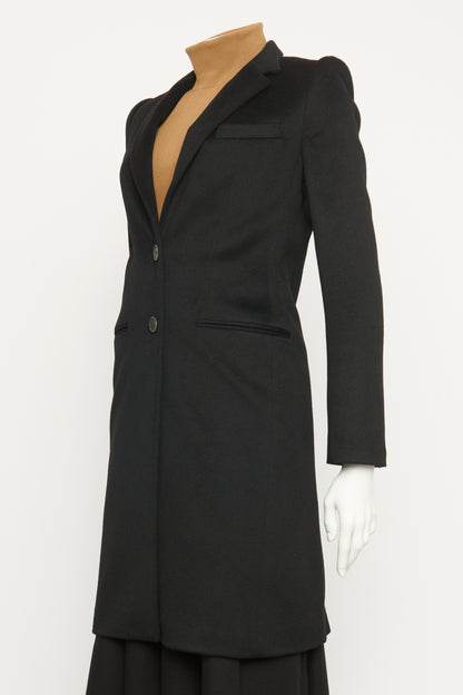 Ebony Wool Single Breasted Preowned Coat