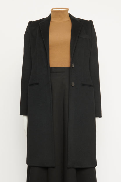 Ebony Wool Single Breasted Preowned Coat