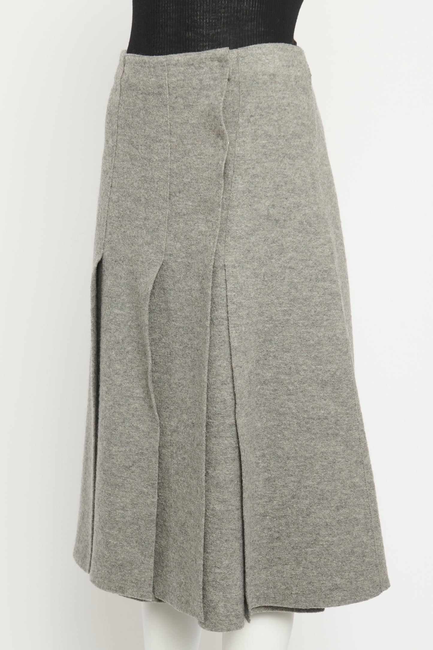 Boiled Wool Preowned Wrap Skirt