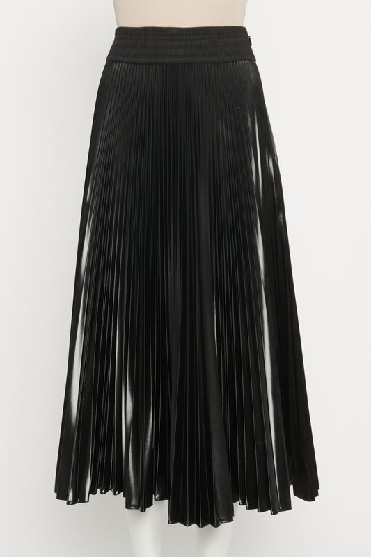 Polished Accordion Pleat Mid-length Preowned Skirt