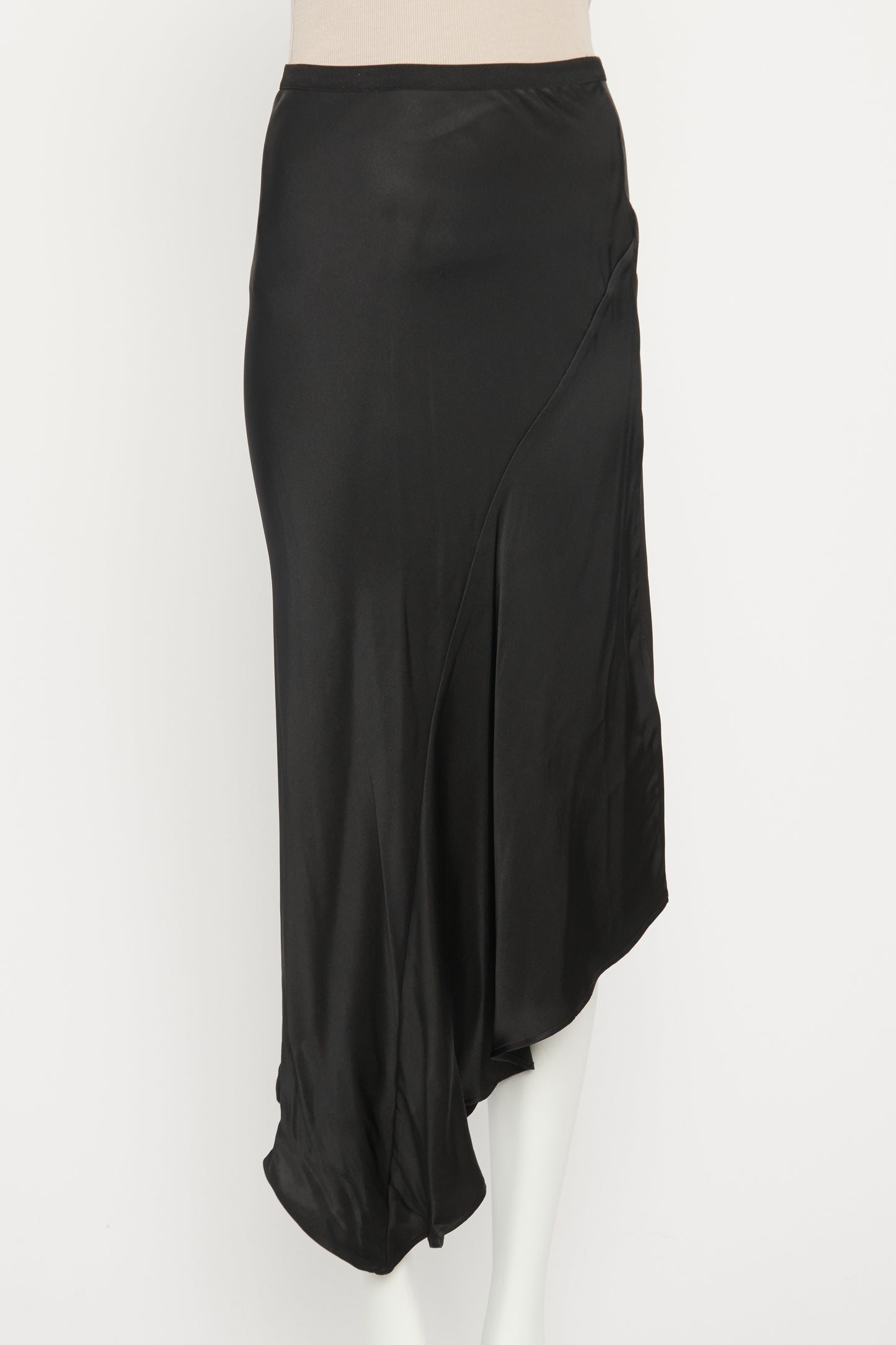 Silk Ebony Asymmetrical Preowned Skirt