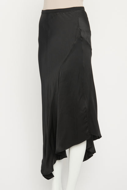 Silk Ebony Asymmetrical Preowned Skirt