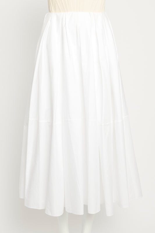 Porcelain Pleated Midi Preowned Skirt