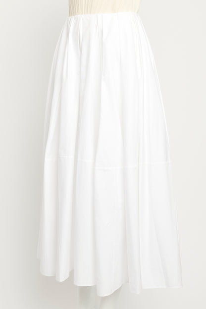 Porcelain Pleated Midi Preowned Skirt