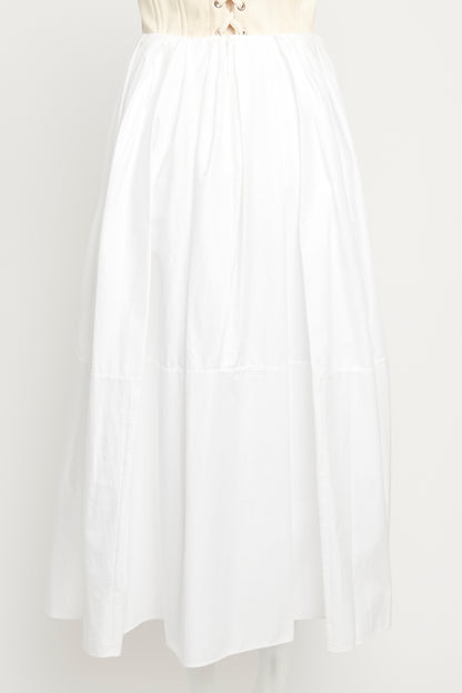 Porcelain Pleated Midi Preowned Skirt