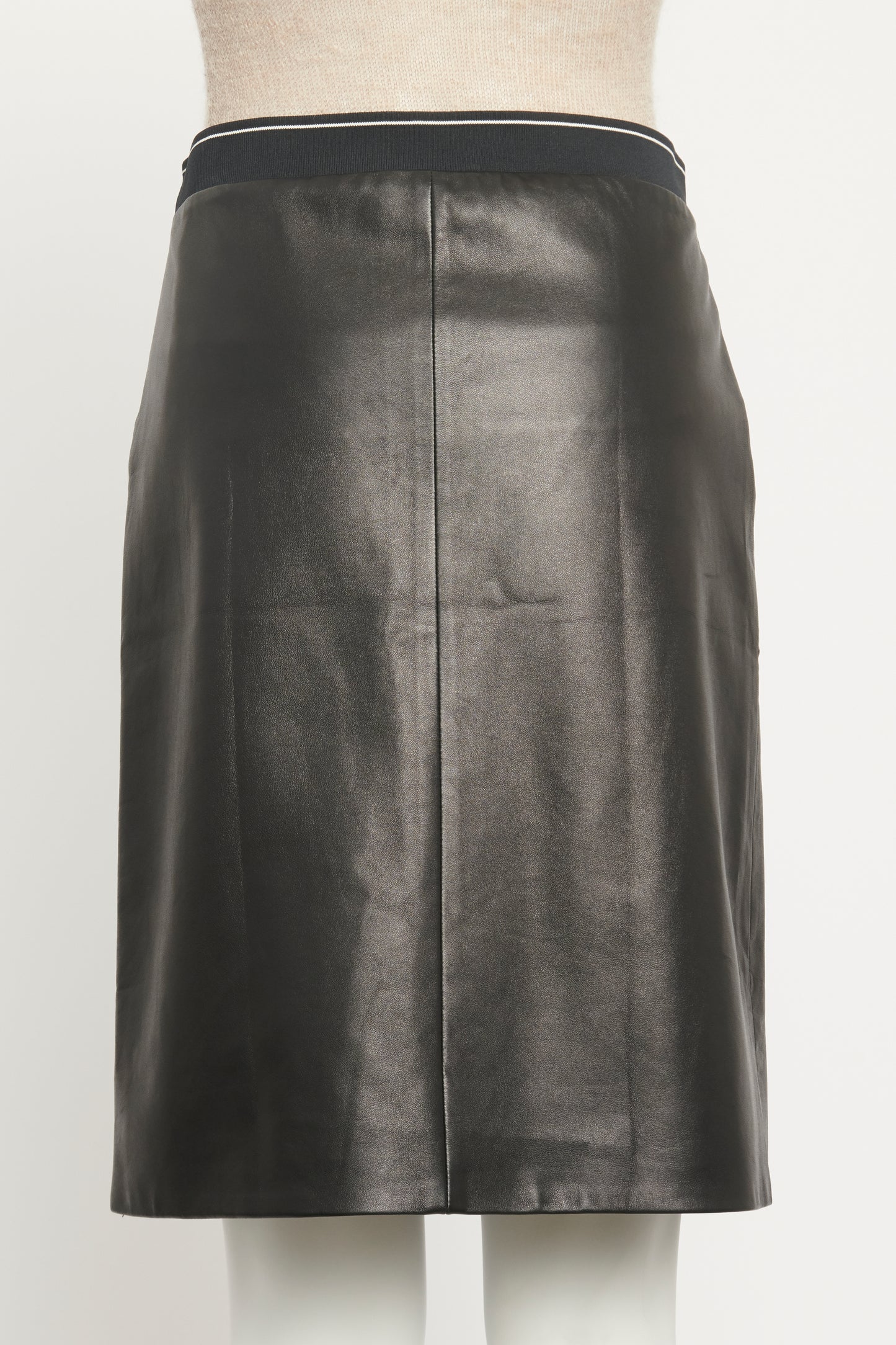 Lambskin Logo Waist Preowned Skirt