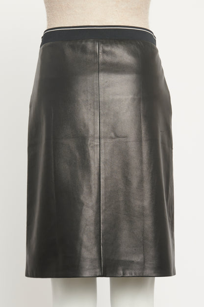 Lambskin Logo Waist Preowned Skirt