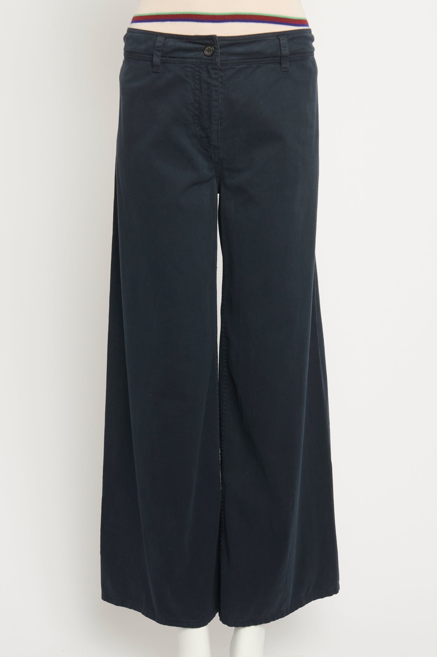 Navy Cotton Blend Preowned Pants