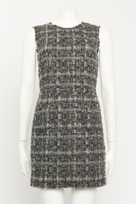 Grey Tweed Preowned Mini Dress