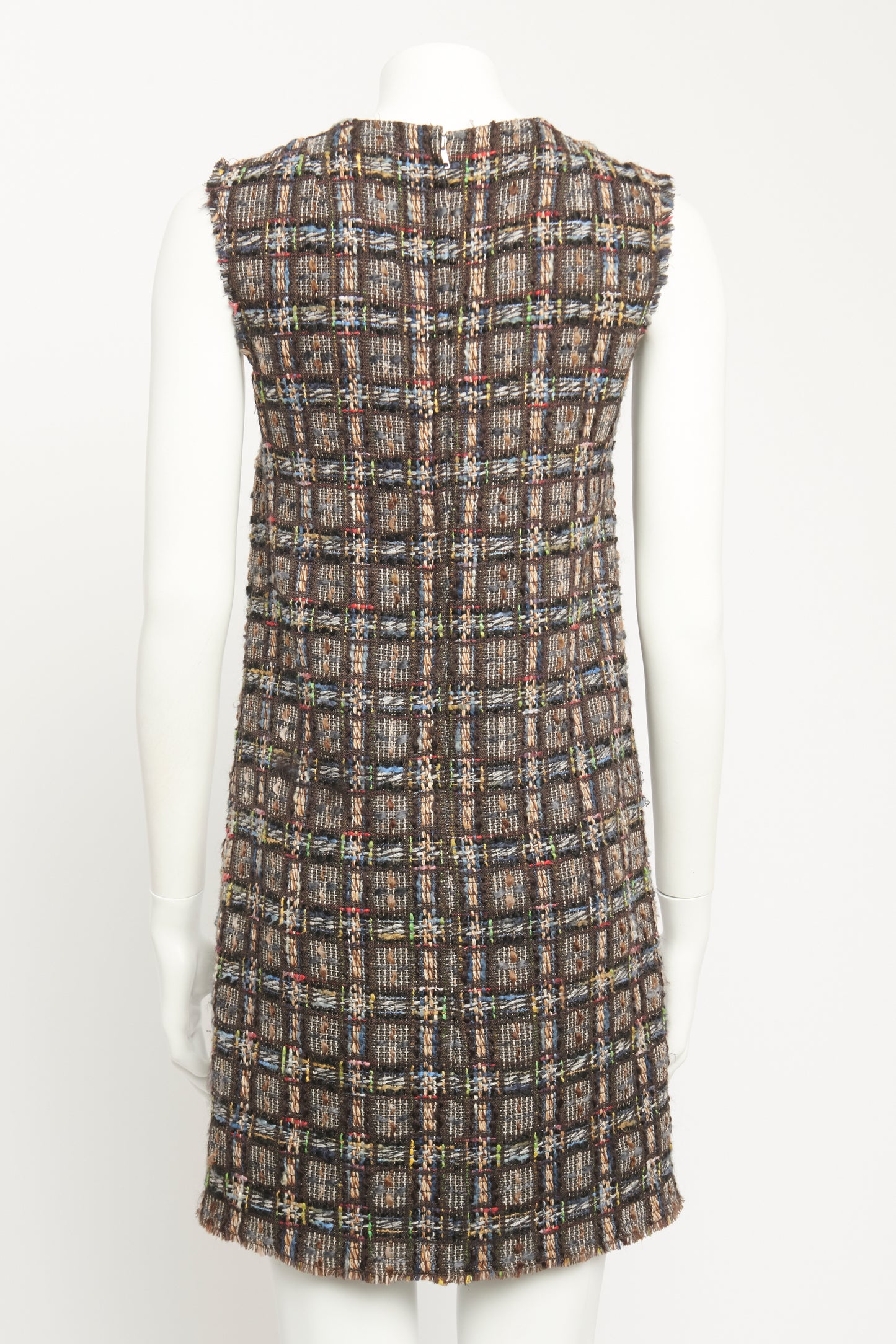 Check Tweed Preowned Shift Dress