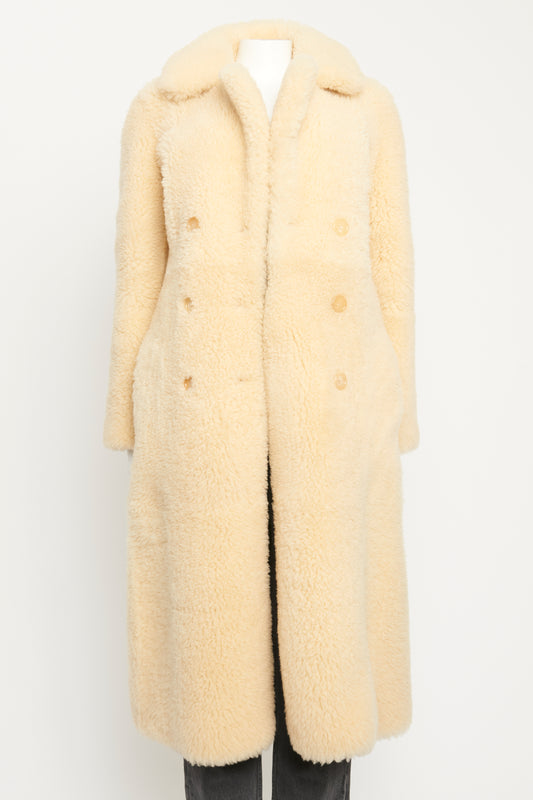 Caban Double Breasted Shearling Preowned Coat