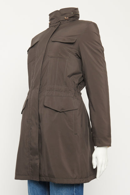 Charcoal Cashmere Lined Parka Coat