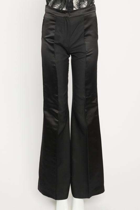 Satin & Woven Silk Preowned Flared Pants