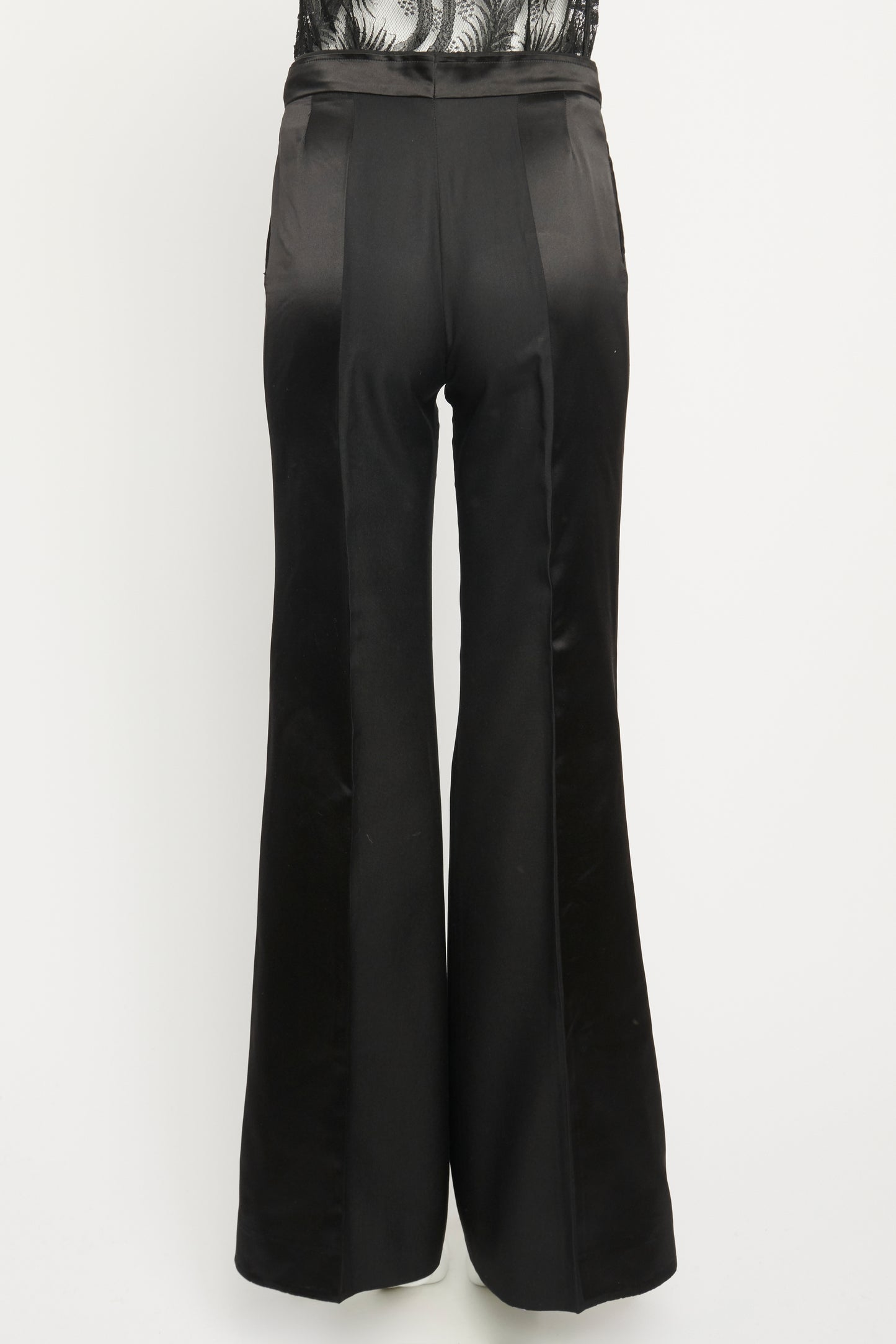 Satin & Woven Silk Preowned Flared Pants