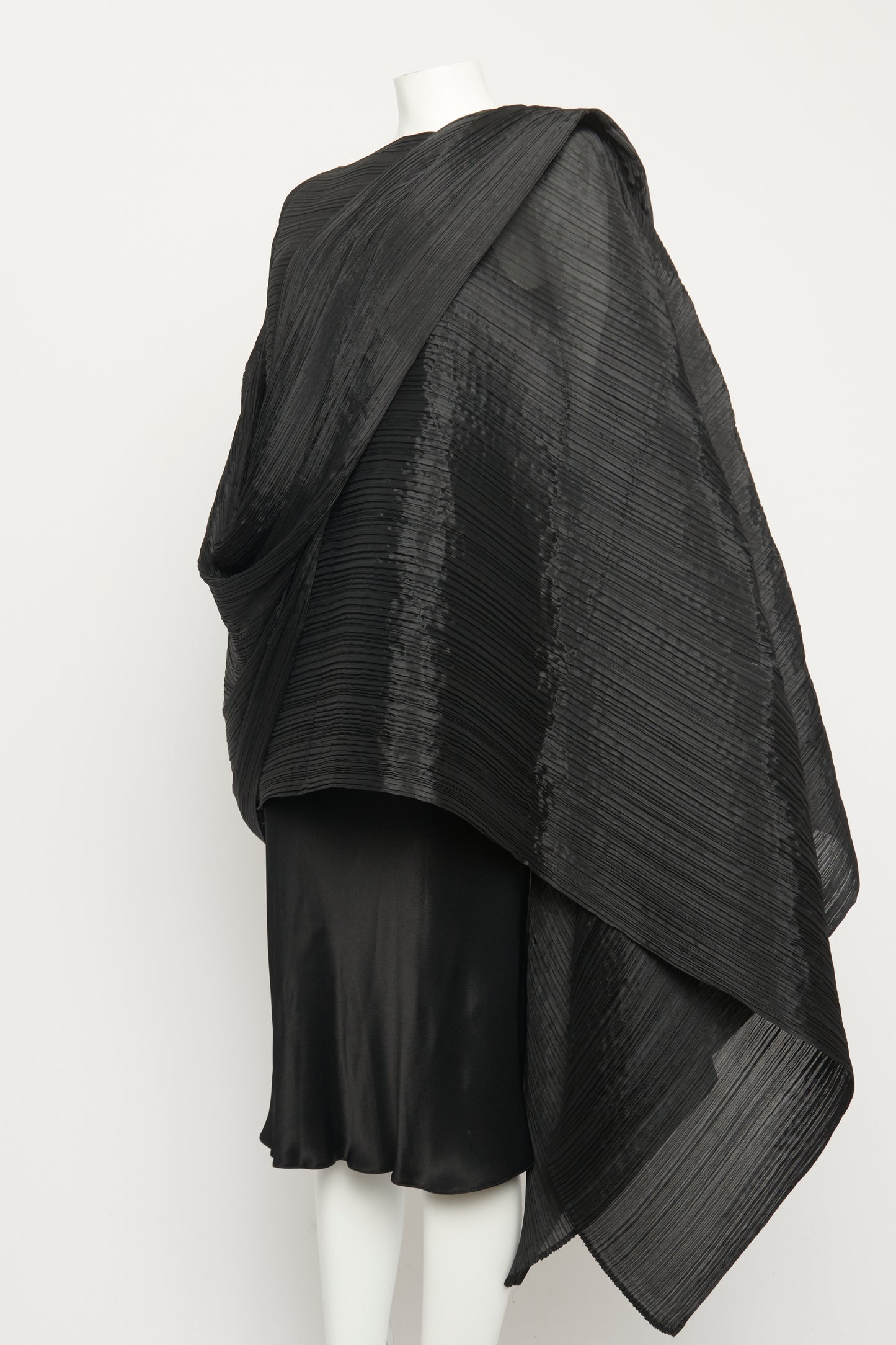 Black Preowned Poncho Maxi Dress