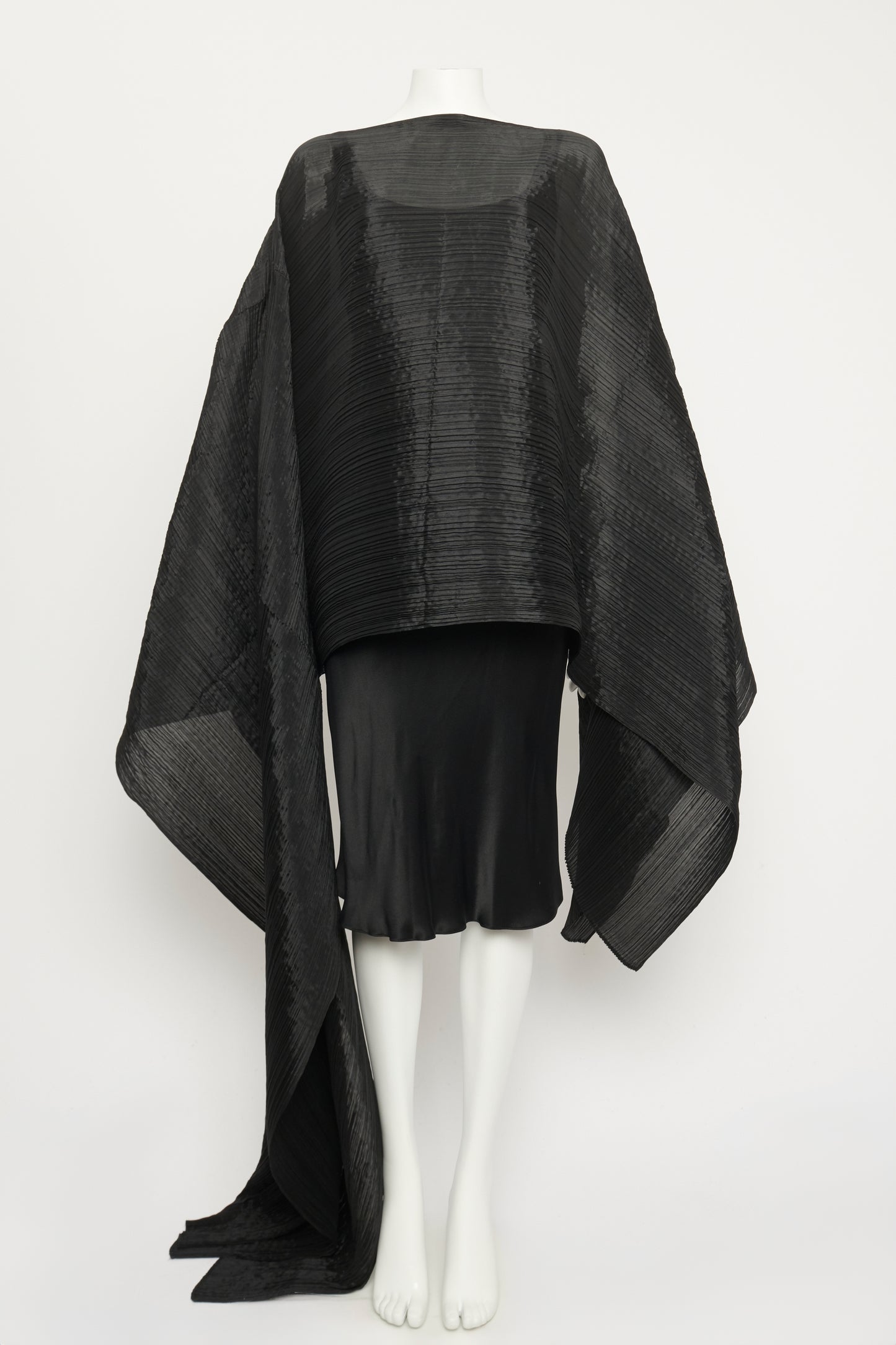 Black Preowned Poncho Maxi Dress