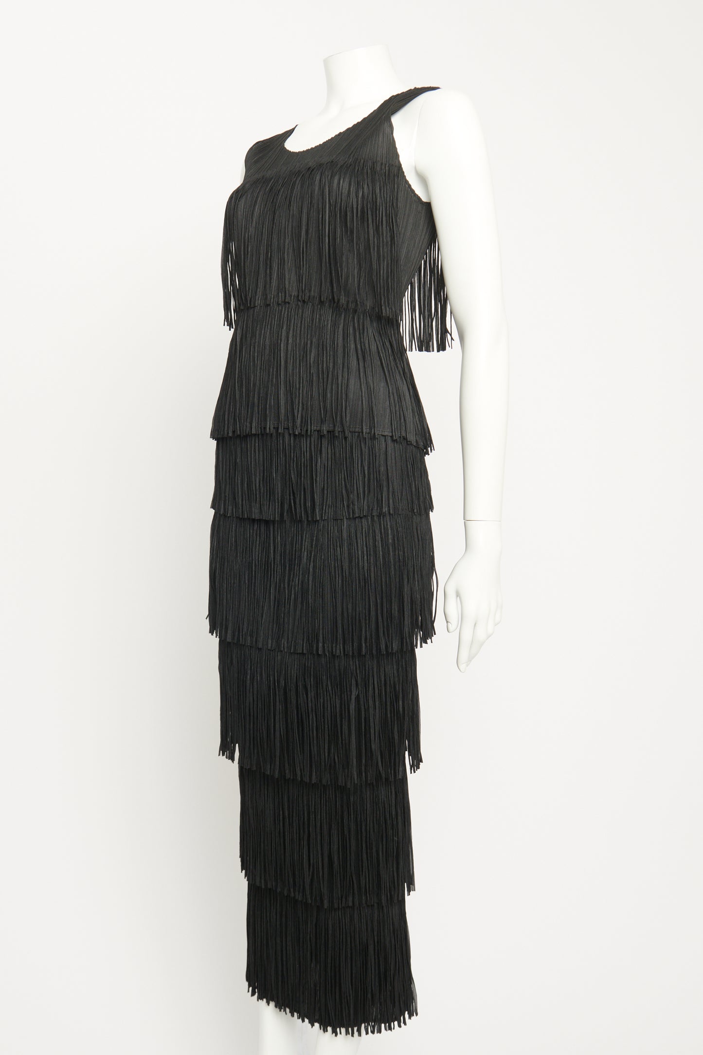 Black Fringe Preowned Skirt and Top