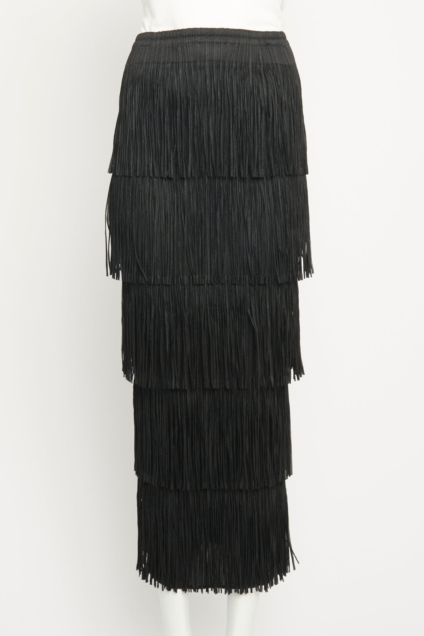 Black Fringe Preowned Skirt and Top