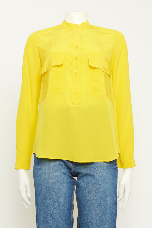 Long Sleeve Half Button-down Blouse