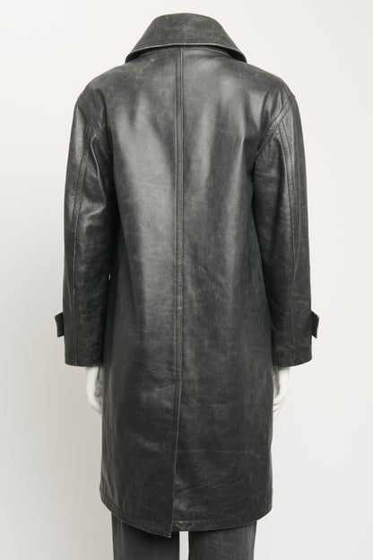 2023 Runway Distressed Leather Preowned Trench